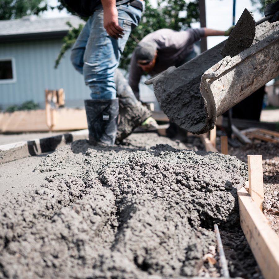 pouring concrete garage pad